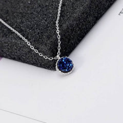 Huali S925 Silver Fashion Set Female Ins Simple Inlaid Agate Crystal Bud Jewelry Necklace Ring Earring Set