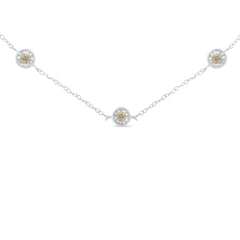 Sterling Silver Diamond Station Necklace (1/2 cttw, I-J Color, I1-I2 Clarity)