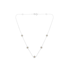 Sterling Silver Diamond Station Necklace (1/2 cttw, I-J Color, I1-I2 Clarity)