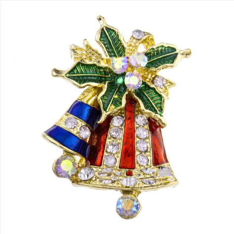 Alloy Christmas Brooch with Leaf Garland – Festive design with elegant detailing