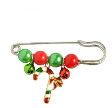 Alloy Christmas Brooch with Leaf Garland – Festive design with elegant detailing