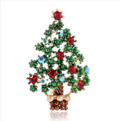 Alloy Christmas Brooch with Leaf Garland – Festive design with elegant detailing